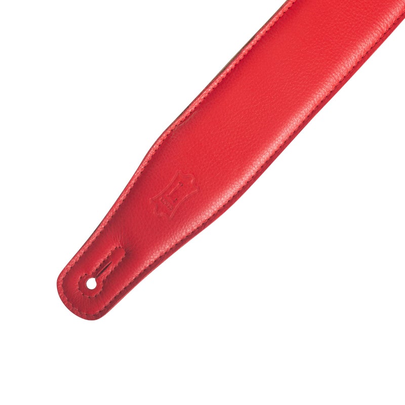 Levy's Leathers Right Height Guitar Strap with RipChord Quick Adjustment Technology and Suede Backing; 2.5" Width Padded Garment Leather - Red (MRHGS-RED) - Image 3
